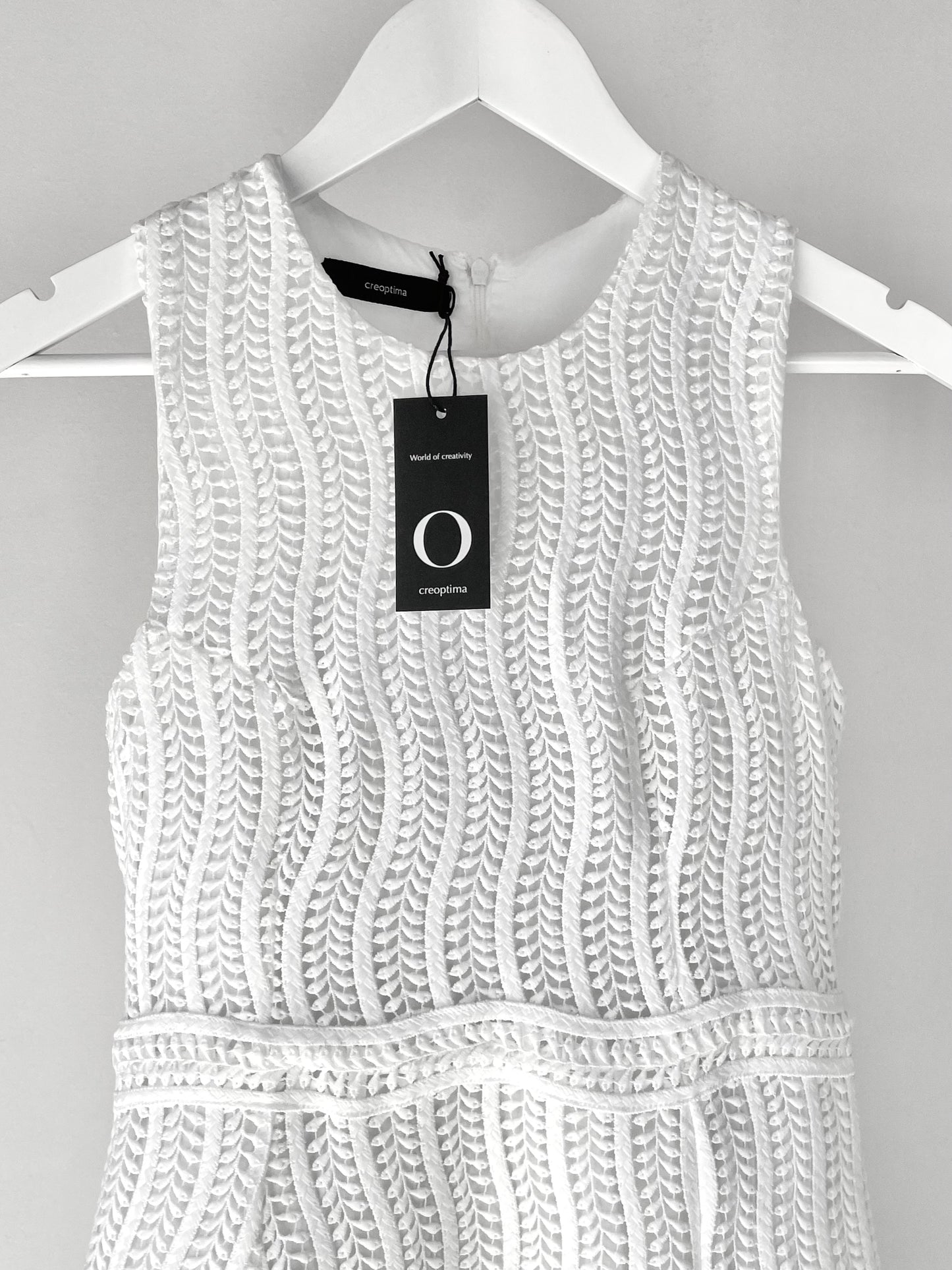 White dress geometric lines